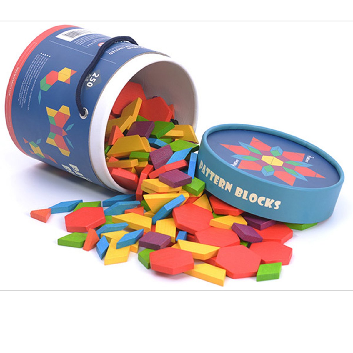MiDeer弥鹿250P彩色积木几何形状色彩认知拼搭积木儿童积木玩具