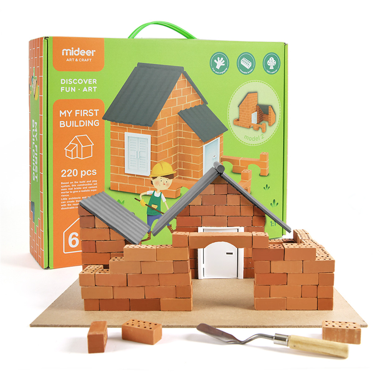 MiDeer弥鹿3D立体儿童DIY迷你仿真建筑房屋砖瓦手工搭建模型玩具