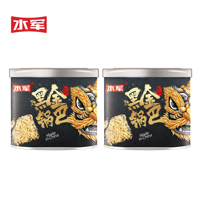 【水军】黑金锅巴肉松糯米手工小零食238g*2罐