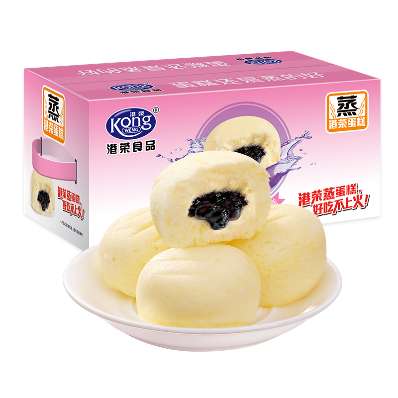 港荣蓝莓蒸蛋糕450g早餐零食